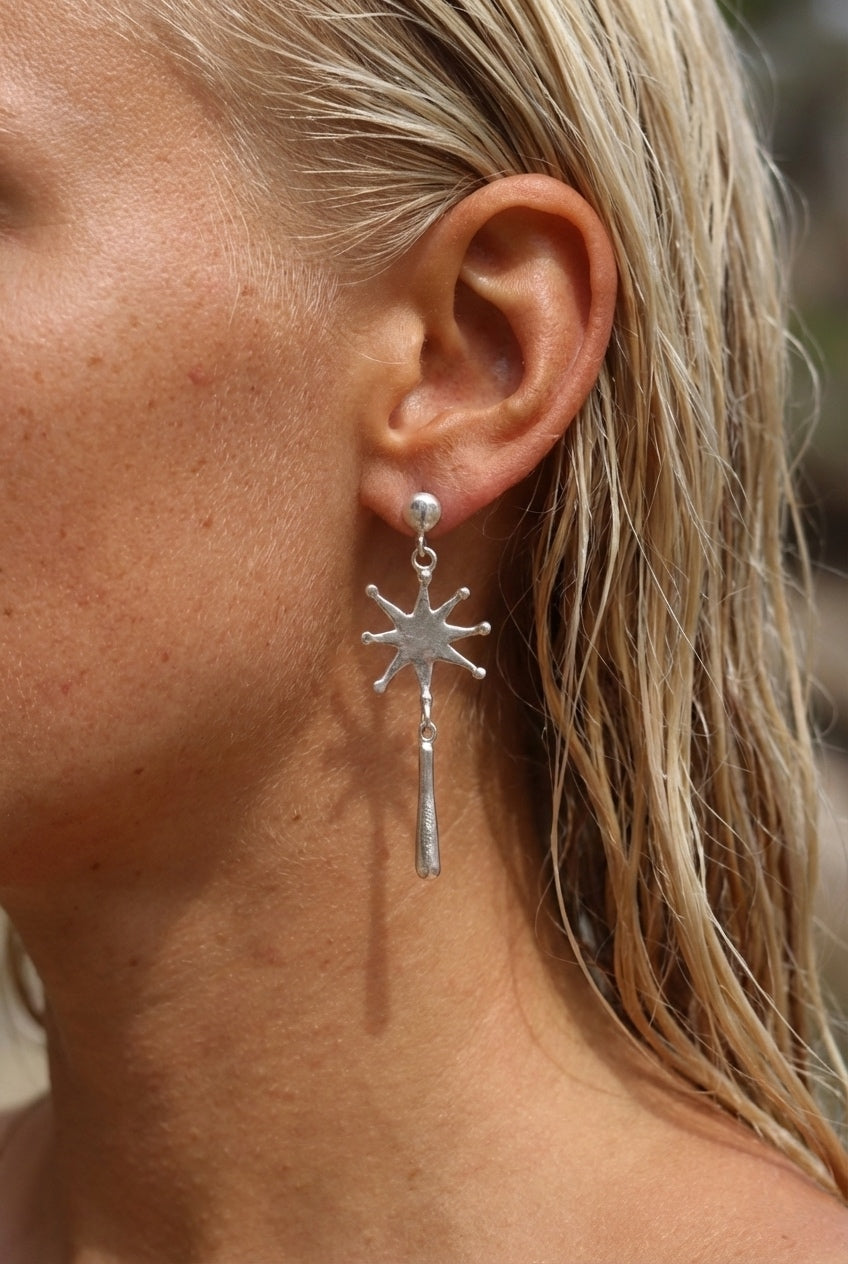 Shooting Star Earrings - Silver
