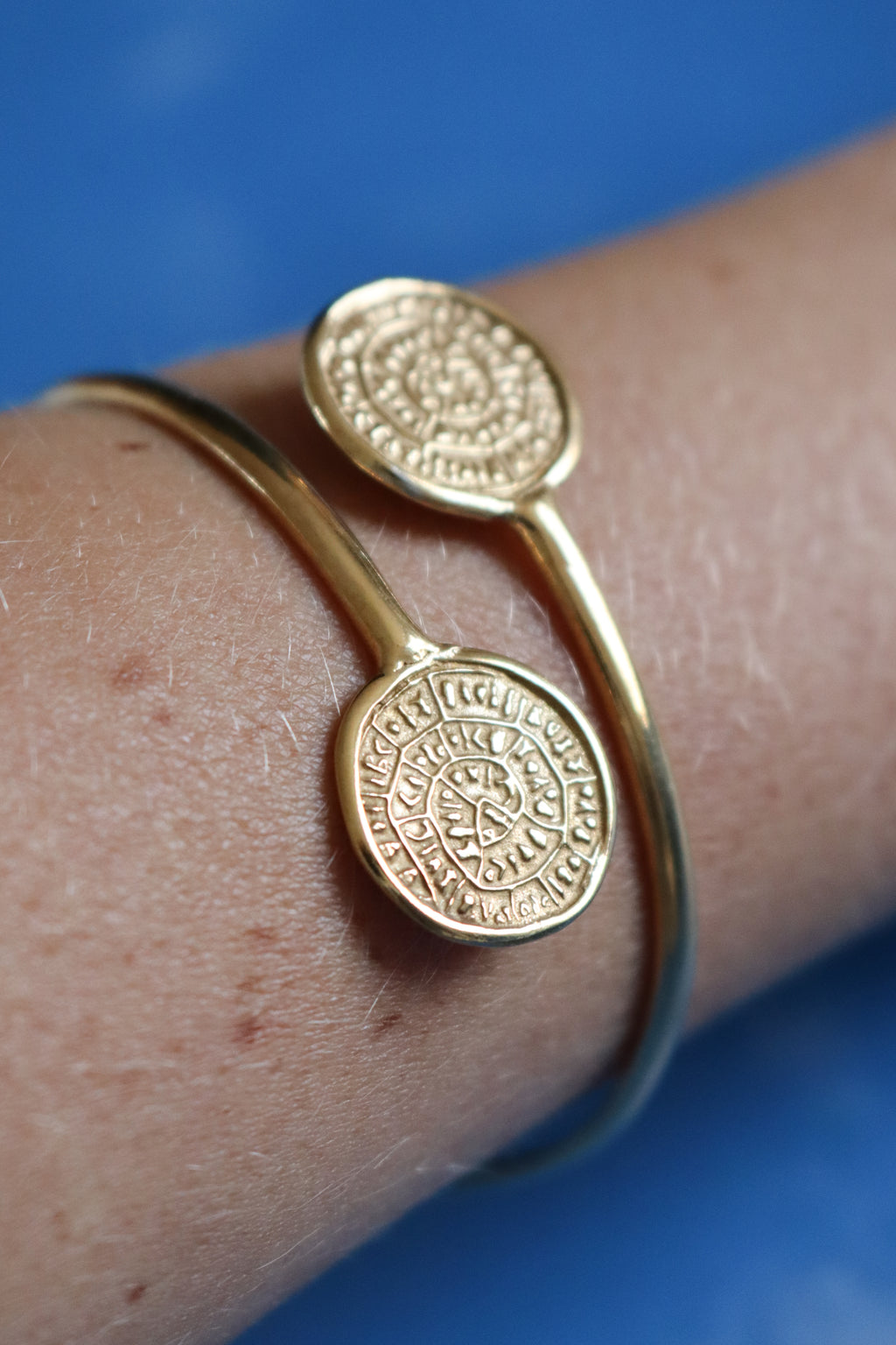 Cretan Coin Bangle - Gold