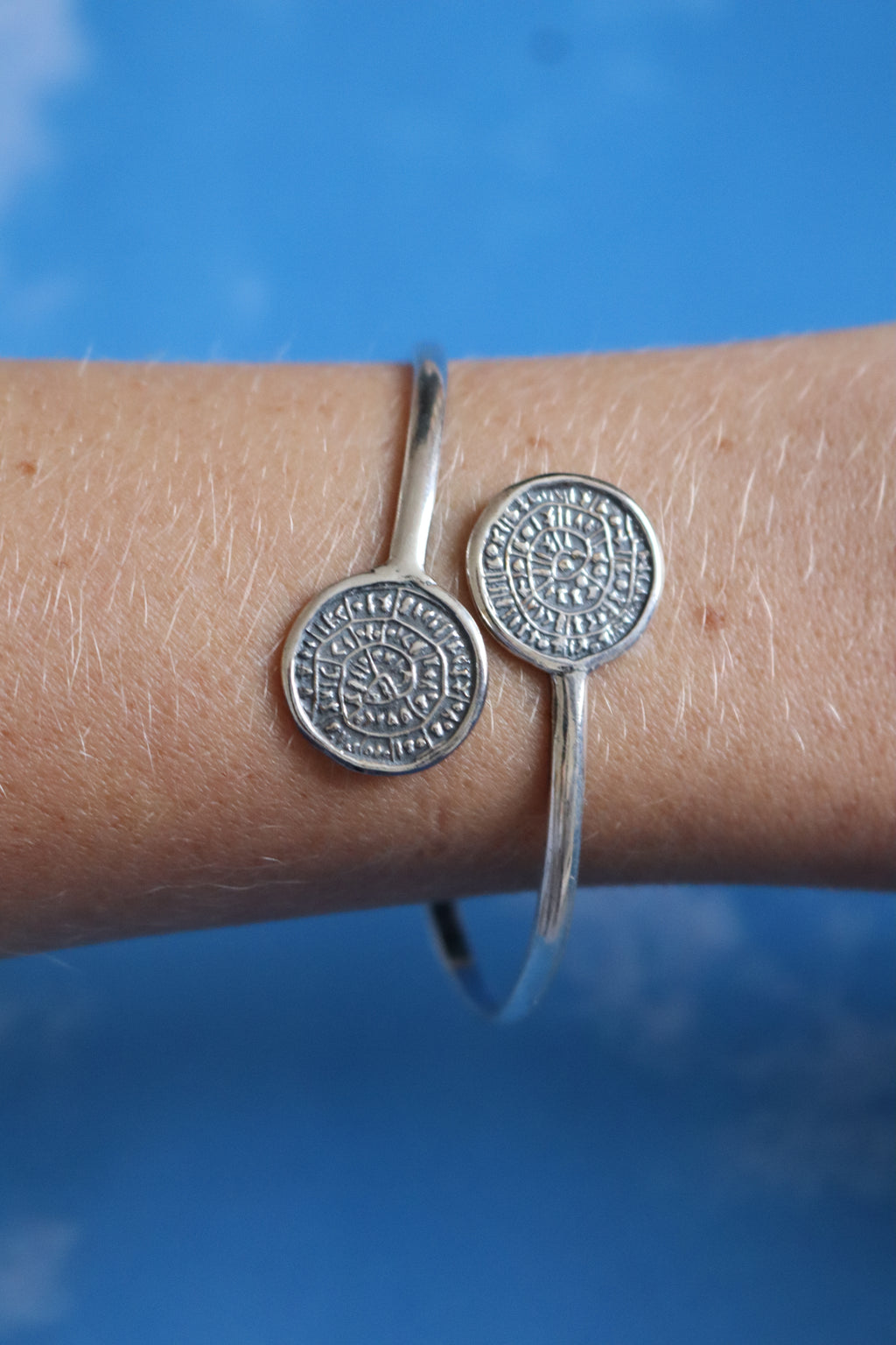 Cretan Coin Bangle - Silver
