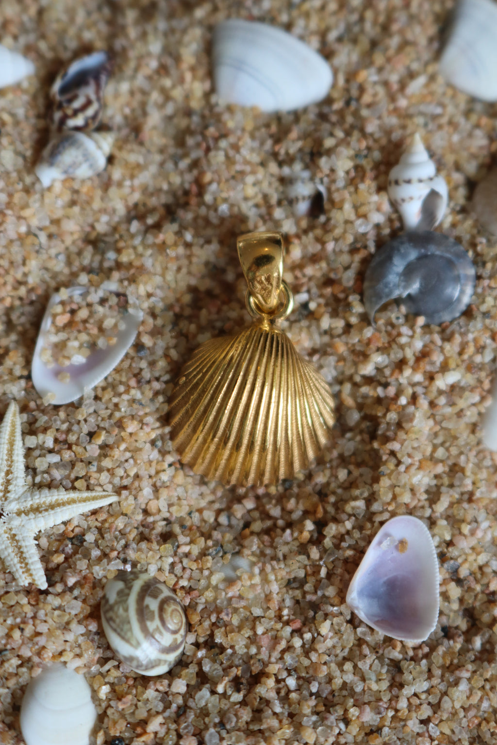 shell pendant - gold