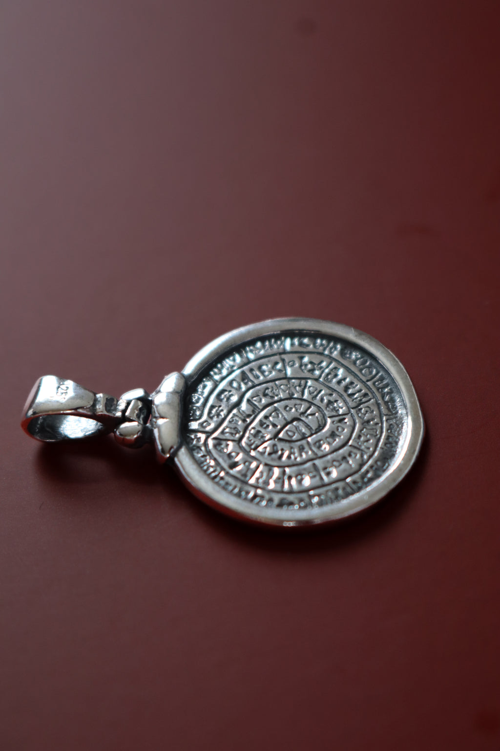 Cretan Coin Pendant Necklace - Silver