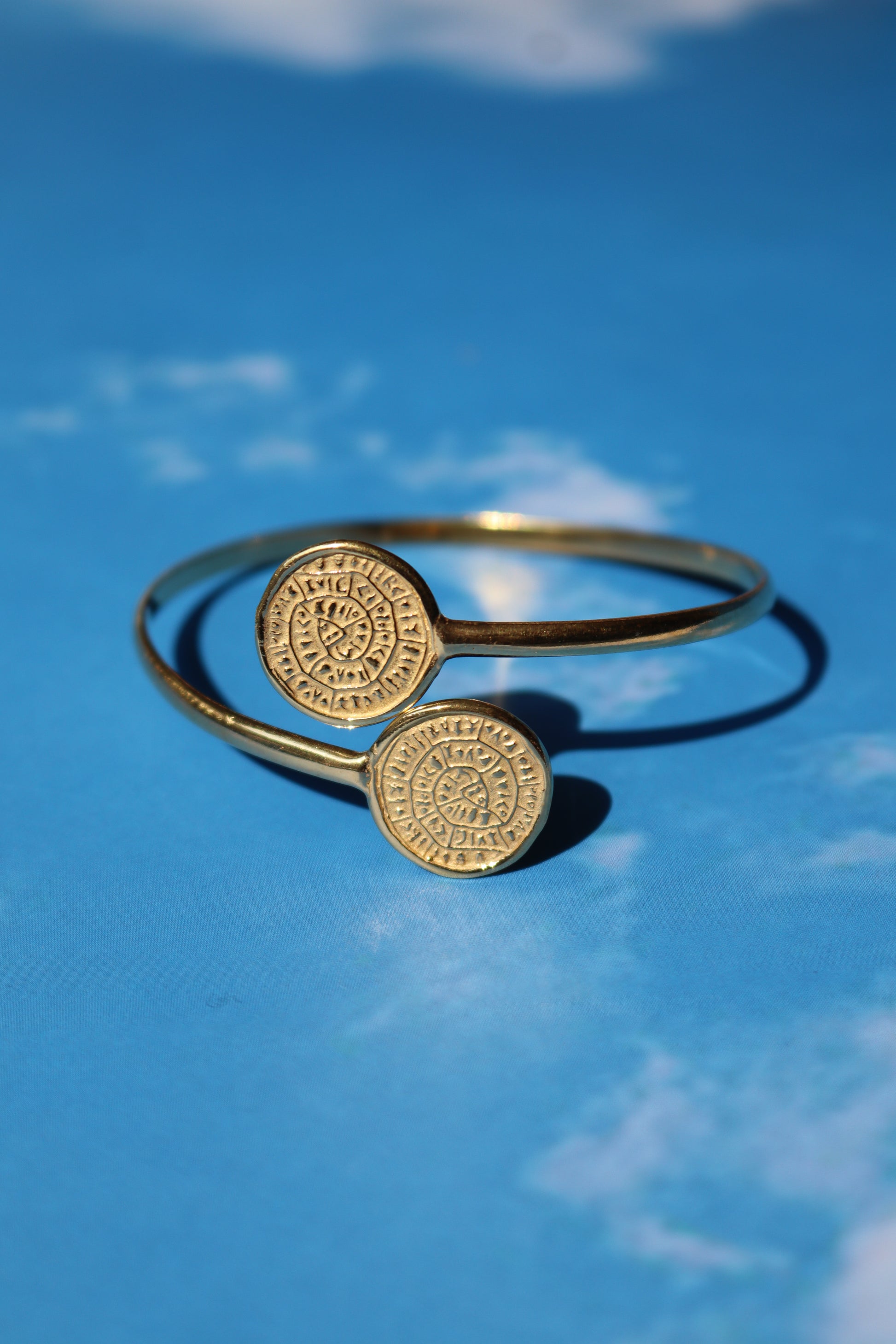 Cretan Coin Bangle - Gold