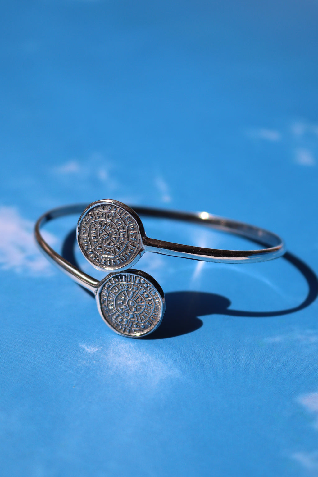 Cretan Coin Bangle - Silver