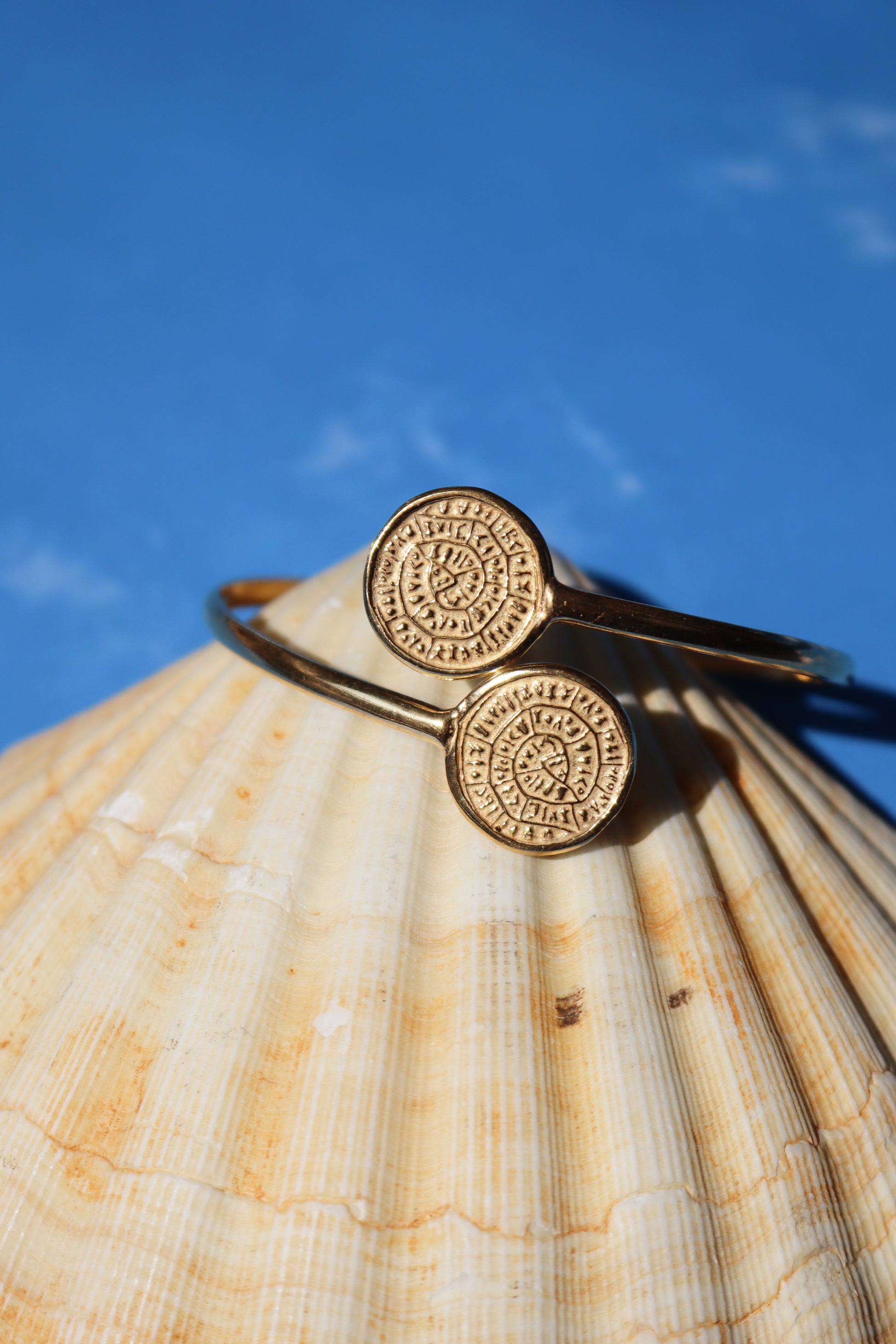 Cretan Coin Bangle - Gold