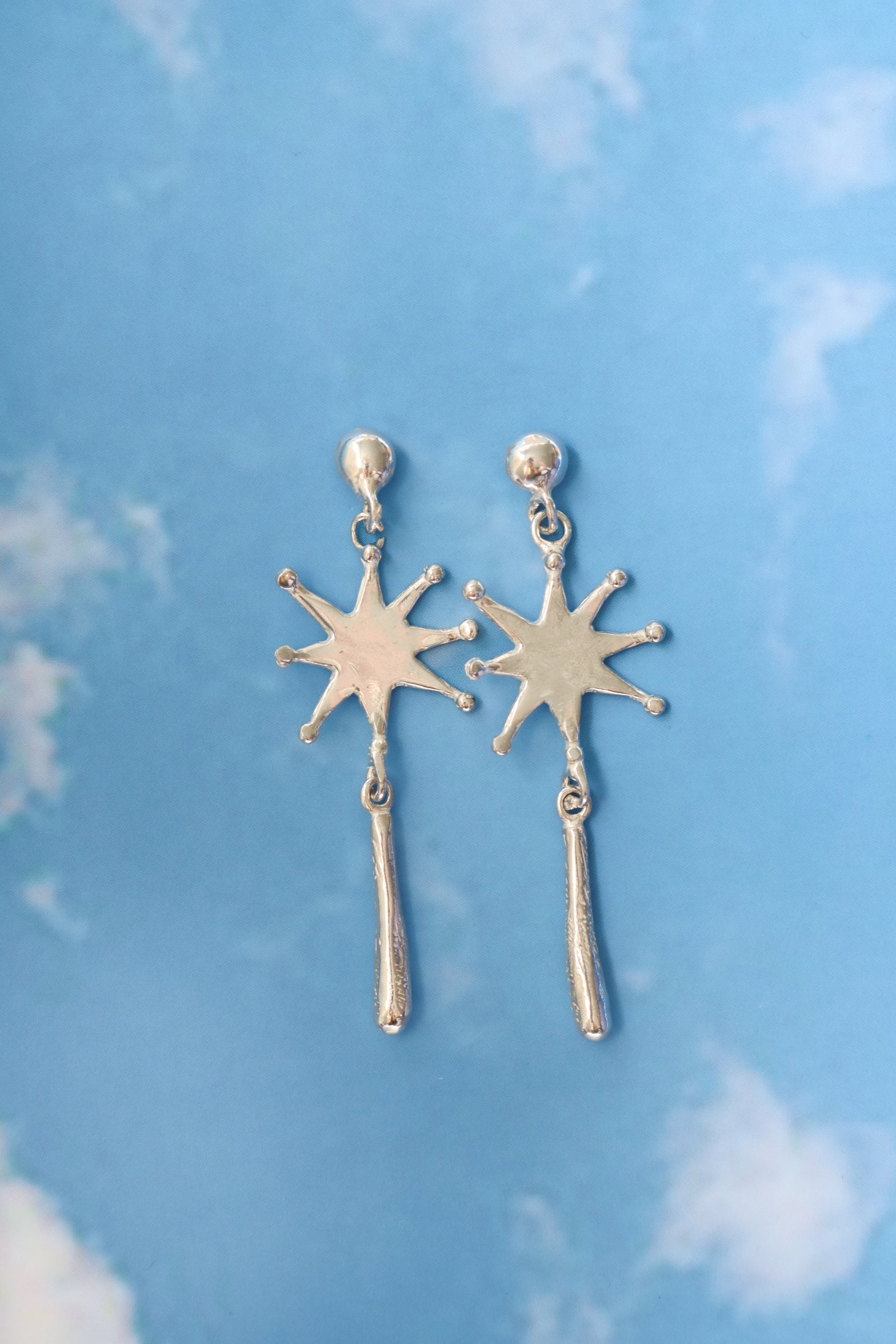 Shooting Star Earrings - Silver